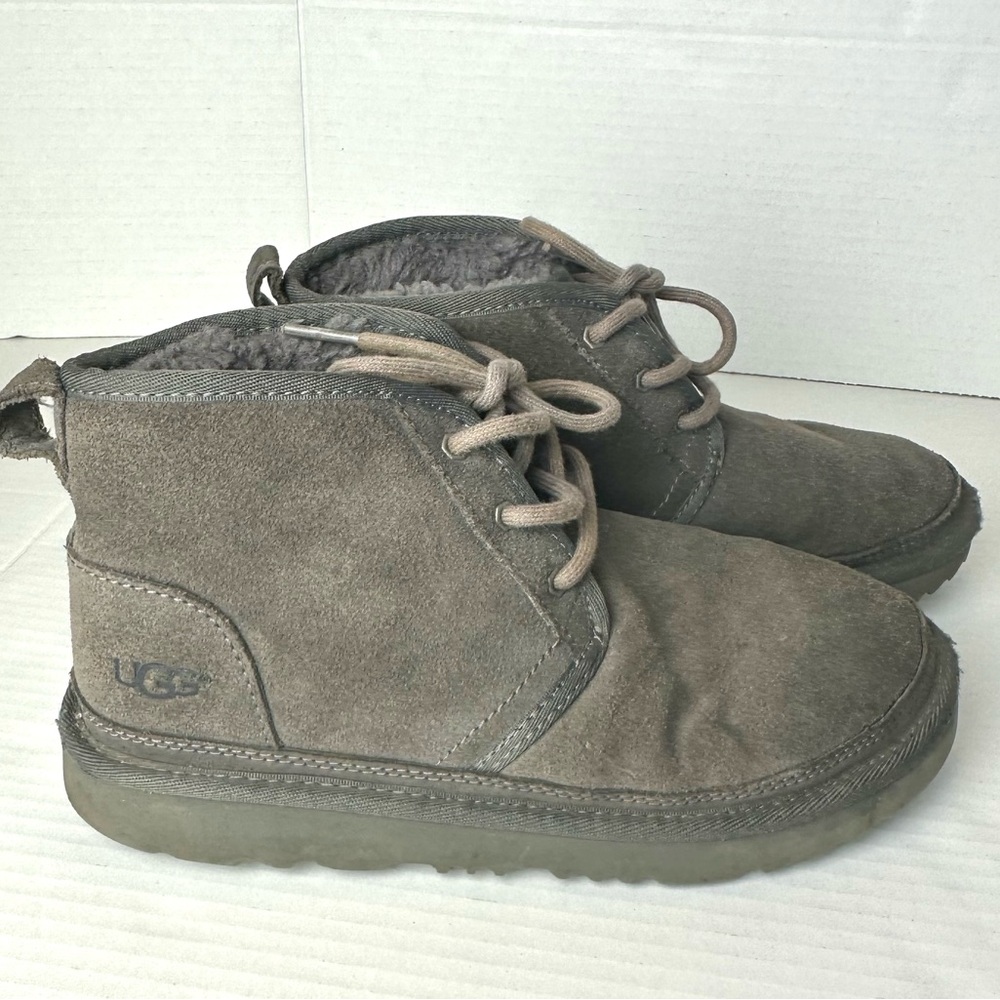 UGG Neumel Gray Suede Sheepskin Ankle Boots Booties Shoes Size US 4‎